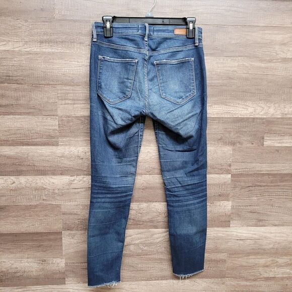 Abercrombie & Fitch Harper Ankle Jeans Blue Medium Wash Womens 26 Distressed - Picture 4 of 15